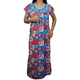 Indiatrendzs Women Hosiery Nighty Floral Sleepwear Maxi Night Gown 44"