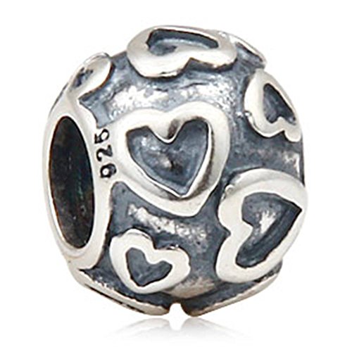 Showered Soulbead con scritta "Love", in argento Sterling 925, per braccialetti, Jewelry