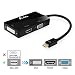 Produktbild Lidlife B0408 Mini DisplayPort (Thunderbolt Port kompatibel) auf HDMI / DVI / VGA Stecker auf weiblichen 3-in-1 Adapter DisplayPort 1.1a Ermöglicht volle 4K x 2K Auflösung, 3D Stereo über Full HD kompatibel für Apple Mac Macbook Pro Air iMac Microsoft Surface Pro