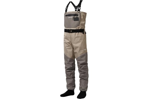Bassdash FW08 Ventilerande vadarbyxor för män vattentät flugfiske bröstfiske vadarbyxor lätt strumpa fot