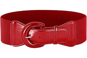 LSYYSL 1 stück roter retro breiter Gürtel, verstellbarer Damengürtel, Kleidledergürtel, elastischer Retro-Gürtel, geeignet für Kleider, Hemden, Pullover
