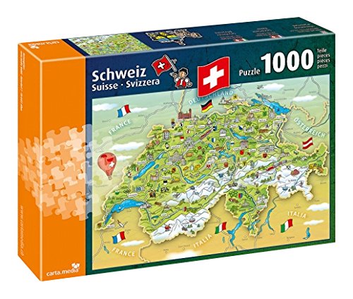 Preisvergleich Produktbild Puzzle Schweizer Karte, 1000 Teile