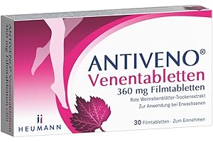 ‎ANTIVENO ANTIVENO Venentabletten von Heumann, mit der 3-fach-Wirkung bei Schwellungen, Schmerzen und Schweregefühl in den Beinen – Regt die Durchblutung an und schützt vor Wassereinlagerungen, 30 St