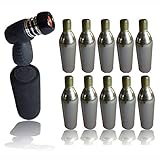 10 CO2 Gas 16g canisters pump cycle tyre inflator bike gas head and grip