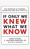 If Only We Knew What We Know: The Transfer of Internal Knowledge and Best Practi (English Edition) by C. Jackson Grayson, Carla O'dell