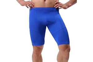 Jowowha Homme Short de Nuit Pyjama Maison Chambre Bulge Pouch Short de Compression Base Layer Collant Moulant Leggings Nuisette Sexy Erotique Pantalon Court Pants