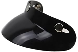 QISUO Motorcycle Helmet Peak Lens, Universal Black 3-Snap Motorcycle Helmet Peak Lens Open Face Sun Shade Visor Shield