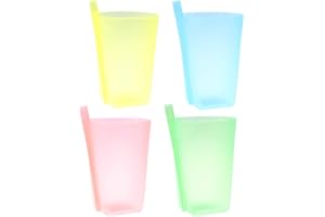 HEALLILY 4 bicchieri di paglia per bambini e bambini, in plastica, colori casuali
