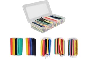 ALEAF Box of 101 Pieces Assorted Polyolefin Heat Shrink Tube for Wire Insulation, Cable Sleeves Wrap, Multi Colors and Sizes 