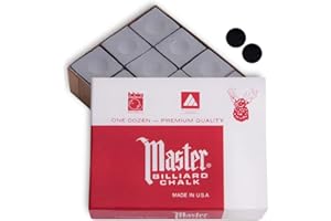 RANGEMASTER Master Billiard Pool Cue Chalk Premium Quality - 1 Dozen - Made in The USA + 2 pcs of Quality Billiard Pool Table Spots by Tweeten Fibre Co.
