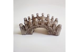 ZEN&TAO Miniature Bridge for Tabletop Terrarium, Zen Garden, Fairy Garden, Bonsai Tree Decoration (A (Small Grey))