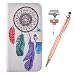 Produktbild Huawei P9 Lite Schutzhülle Leder Hülle, Alfort 3 in 1 Flip Wallet Fashion Design Dual Use Falten Premium PU Leder Tasche Case Cover Flip Mappen Kasten Abdeckung für Huawei P9 Lite 5.2" Smartphone Funktion Unterstützte Telefone mit Wind Glocke ( Weiß ) + Netter Staub Stecker + Kristall Stylus Stift