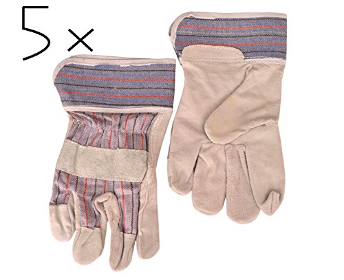 5 Paar Leder Universalgröße 10 Arbeitshandschuhe Handschuh, 5 X 1 Paar
