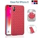 Produktbild Meidom iPhone X Hülle Silikon Schutzhülle Ultra Dünn Handyhülle Gewebte Form TPU Case Kratzfest Cover Hüllen für Apple iPhone X Hülle-Rot