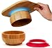 Baby Suction Bowl and Matching Spoon Set, Suction Stay Put Feeding Bowl, Natural Bamboo (Green)