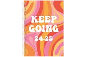 SIXSTORE 2024-2025 Spiral Bound Academic A5 Diary Week To View Layout A5 WTV Diary Hard Back Mid Year Teacher Office Planner (Keep Going)