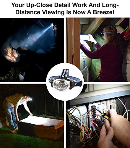 LED Stirnlampe mit Rotlicht – Sehr hell, leicht und bequem, leicht zu benutzen – LED Kopflampe Perfekt fürs Joggen, Gehen, Campen, Lesen Laufen, für Kinder und mehr, Batterien inbegriffen - 6