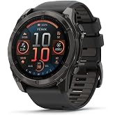Garmin Fenix 8 &ndash; 51mm AMOLED Sapphire Karbon Gri DLC, Siyah/Gri Silikon Kayışlı