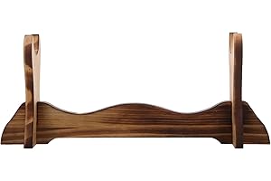 Kichvoe Solid Wood Sword Stand Japanese Holder Display Rack for Home Decor and Martial Arts Collectors 14.8 Inch