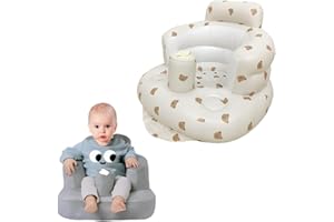 LITTLE BEAN Nadmuchiwane siedzisko dla niemowląt z oddychającym pokrowcem, dla niemowląt w wieku 4–24 miesięcy, wbudowana pompka powietrza, podparcie pleców dla niemowląt, krzesło do siedzenia, baby shower,