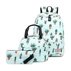 Joymoze Bolso para Libros Resistente al Agua para Niña Adolescente con Bolsa de Almuerzo y Estuche