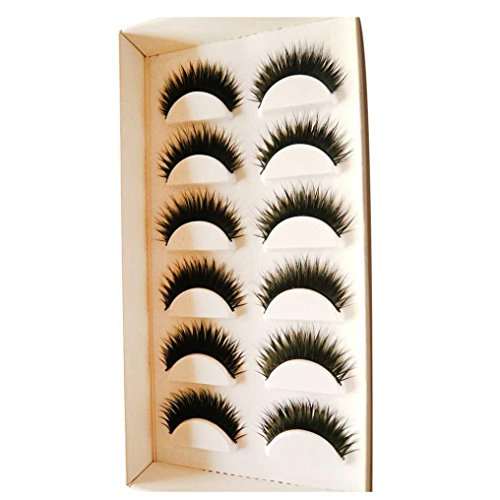 Amlaiworld 6 paar handgemachte natürliche Wimpern - 4