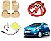 Auto Pearl Premium Quality Car Accessories Combo of Car Floor Foot Mats 4D Beige. & SMD/LED Interior Roof Ceiling Light. & Car Heavy Duty Jumper Booster Cables Anti Tangle Copper. RS.2041.00