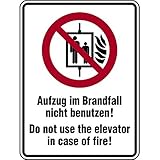 LEMAX® Aufkleber Symbol/Text deut./engl. 'Aufzug im...