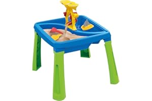 Dolu Sable et eau 3 en 1 Table de créativité à partir de 2 ans, jouet de jardin, table à eau pour enfants, bac à sable avec couvercle, table à sable et à eau pour tout-petits