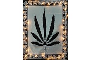 INDIAN CRAFT CASTLE ICC Weed Tapestry Wall Hanging Marijuana leaf Poster Cannabis leaf Hippie Decor Pot Flag Dorm Collage Color Me Bohemian psychedelic Small Hippie Rasta Ganja Tapestries 30 x 40 inches Black
