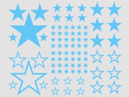 wallfactory - wall decal - 82 practical Stars in silver