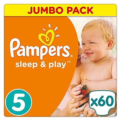 Pampers - Sleep & Play - Couches Taille 5 (11-25 kg/Junior) - Jumbo Pack (x60 Couches)