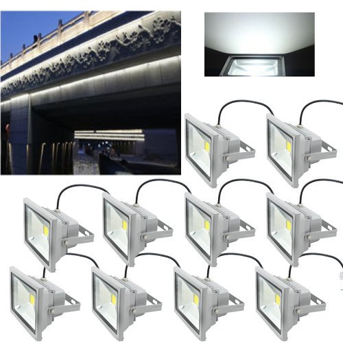 Preisvergleich Produktbild VINGO®10x 10w LED Fluter Strahler Scheinwerfer Baustrahler Wandstrahler IP65 Kaltweiß gartenstrahler
