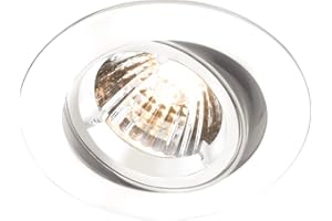 Knightsbridge IP20 230V/12V GU10/MR16 White Recessed Tilt Twist & Lock Downlight, Aluminium
