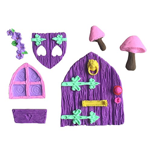 LYNCH Holz-Tür-Fenster-Form 3D Silikon Fondant Backen-Werkzeuge Kuchen Pop Mold,Rosa - 6