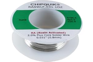 Chip Quik LF - Alambre de soldadura 96,5/3/0,5 lata/plata/cobre activado por resina 0,031 1 onzas