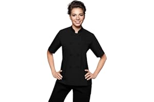 UNIFORMATES.COM Short Sleeves Only Women's Ladies Side Mesh Chef's Coat Jacket by Uniformates