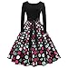 Produktbild  JUSTSELL 1950er 50er Kleider für Damen Herbst,Frauen Polka Dots Drucken Aline Swing Kleid Lange Ärmel Eine Linie Abendkleid Faltenrock Brautjungfer Hochzei Cocktailkleid