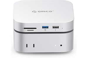 ORICO Mac Mini M4 1TB Storage & Docking Station, SSD esterno 5Gbps (460MB/s), USB A* 4, USB-C, SD/TF 3.0, Audio 3.5mm, Cavo * 2 - M4SE