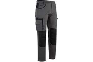 WrightFits Olympian Pro Work Trousers Men - Cargo Trousers for Men UK - Mens Work Trousers with Knee Pads Pockets - Combat Trousers in Black and Grey (30W - 42W)