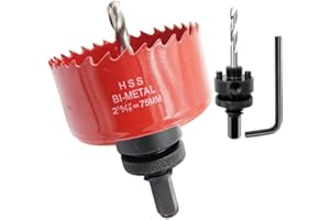 Sega a tazza 75mm, perno per impieghi gravosi LAIWEI, punta HSS 4341, fresa a tazza per praticare fori in legno, alluminio, PVC e altri materiali