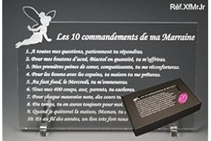 GRAVURE EVENTS Les 10 commandements de MARRAINE - Fée texte Junior - Cadeau Baptême & Communion