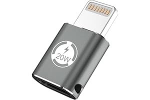 AZUXREZA Adaptador USB C a Lightning, adaptador de carga rápida USB C hembra a iOS PD compatible con iPhone 14/13/12/11/11Pro max/XR/XS/X/8/i-Pad Pro, convertidor de cable de carga MacBook Type-C