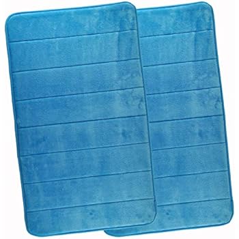 Wohndirect Duft Badezimmer Teppich Set Blau Rutschfester Badvorleger Waschbar Schnelltrocknend Moderner Weicher Microfaser Duschvorleger Badteppich Furs Badezimmer Amazon De Kuche Haushalt