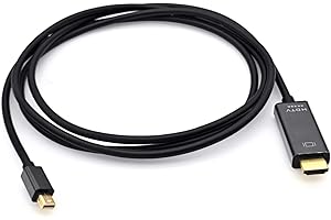 JZK 1,8 m Cavo Mini DisplayPort a HDMI, cavo convertitore adattatore unidirezionale da Mini DisplayPort (DP) a HDMI placcato in oro per Thunderbolt 1/2, per MacBook Air, per Surface Pro, per Lenovo