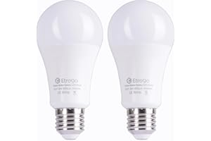 Etrogo Żarówka LED z czujnikiem ruchu, E27, 9 W, 800 lm, ciepła biel, 3000 K, z radarem, czujnikiem ruchu i czujnikiem zmierzchu, automatyczne włączanie/wyłączanie (2 sztuki)