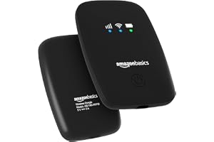 Amazon Basics 4G LTE Wireless Dongle with All Sim Network Support|Single_Band Plug & Play Data Card Stick with Up to 150Mbps WiFi Hotspot|2200Mah Rechargeable Battery| Sim Adapter Included (Black)