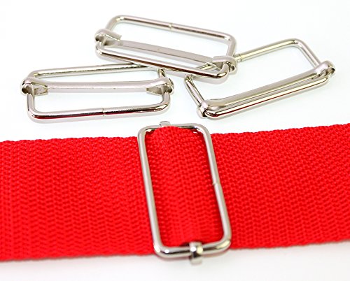 Verschieber-Regulatoren-Gurtschieber vernickelt für Gurte/Bänder bis 40mm. 10 Stück.