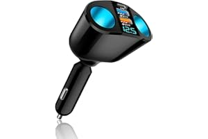 VIVIDRISE 5-in-1 Auto Zigarettenanzünder Verteiler, 66W Auto KFZ Ladegerät Adapter Zigarettenanzünder USB mit 12V/24V 1 USB + 1 PD Steckdosen Autoladegerät für iPhone iPad Dashcam Navi Sitzheizung GPS