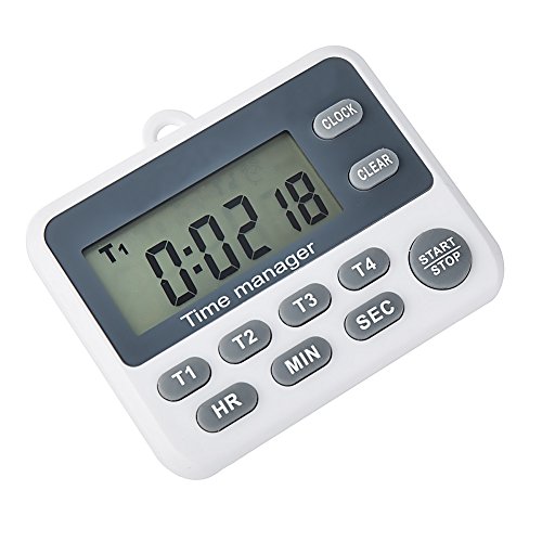 Digital 4 Kanal Gruppen Count Down Timer mit Uhr für Kochen Schule Meeting Labor Parking Noon Break Beauty Salon